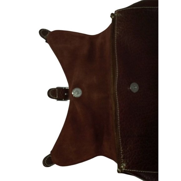 Cynthia Rowley Bag, Trapezoid Top Handle Purse, Brown Leather Handbag, Textured - Picture 6 of 10